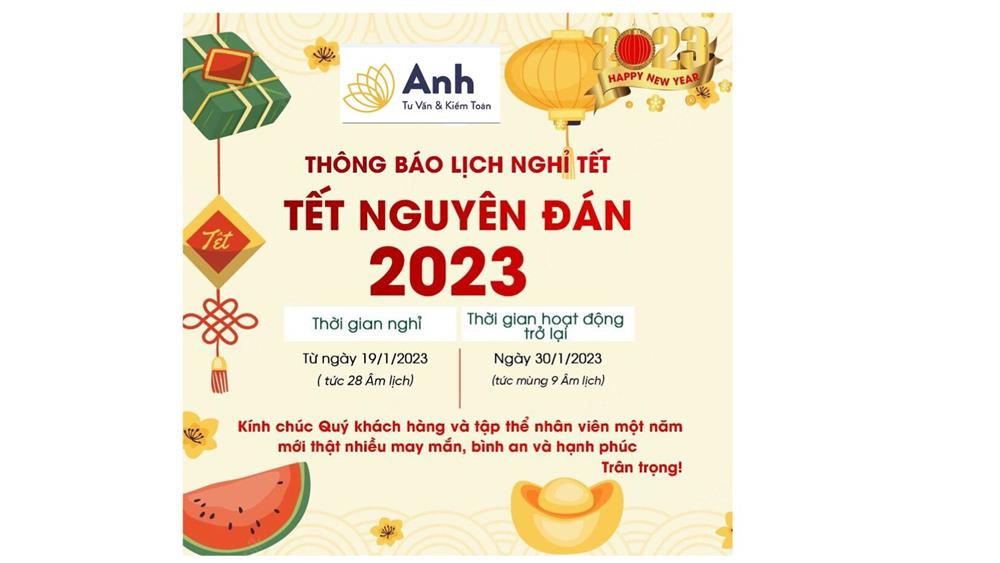 THÔNG BÁO LỊCH NGHỈ TẾT 